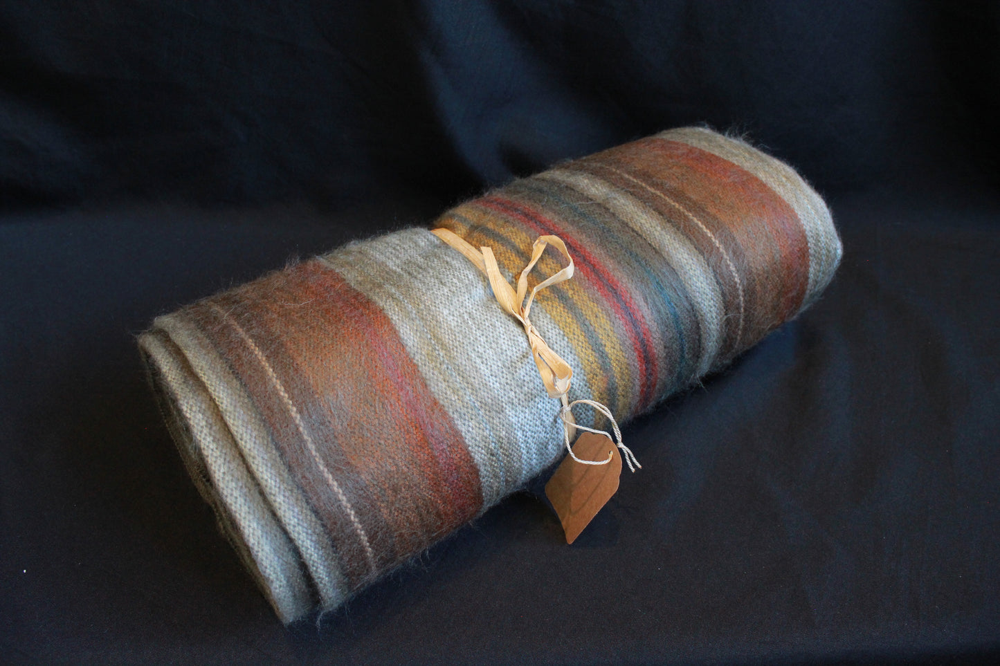 Alpaca Blanket - Brown, Yellow & Gray