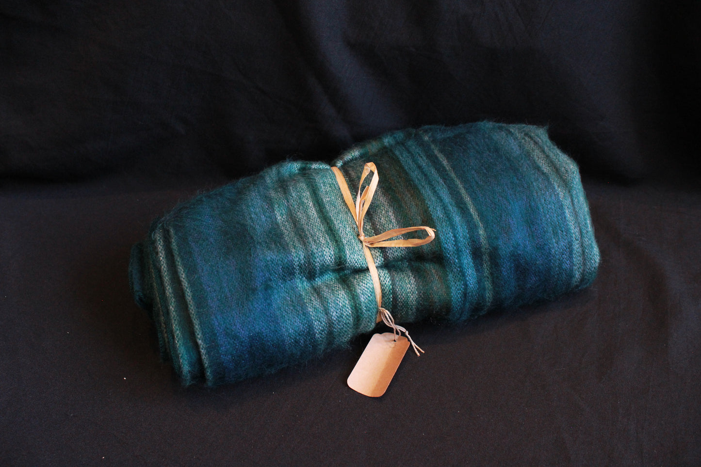 Alpaca Blanket - Green & Blue