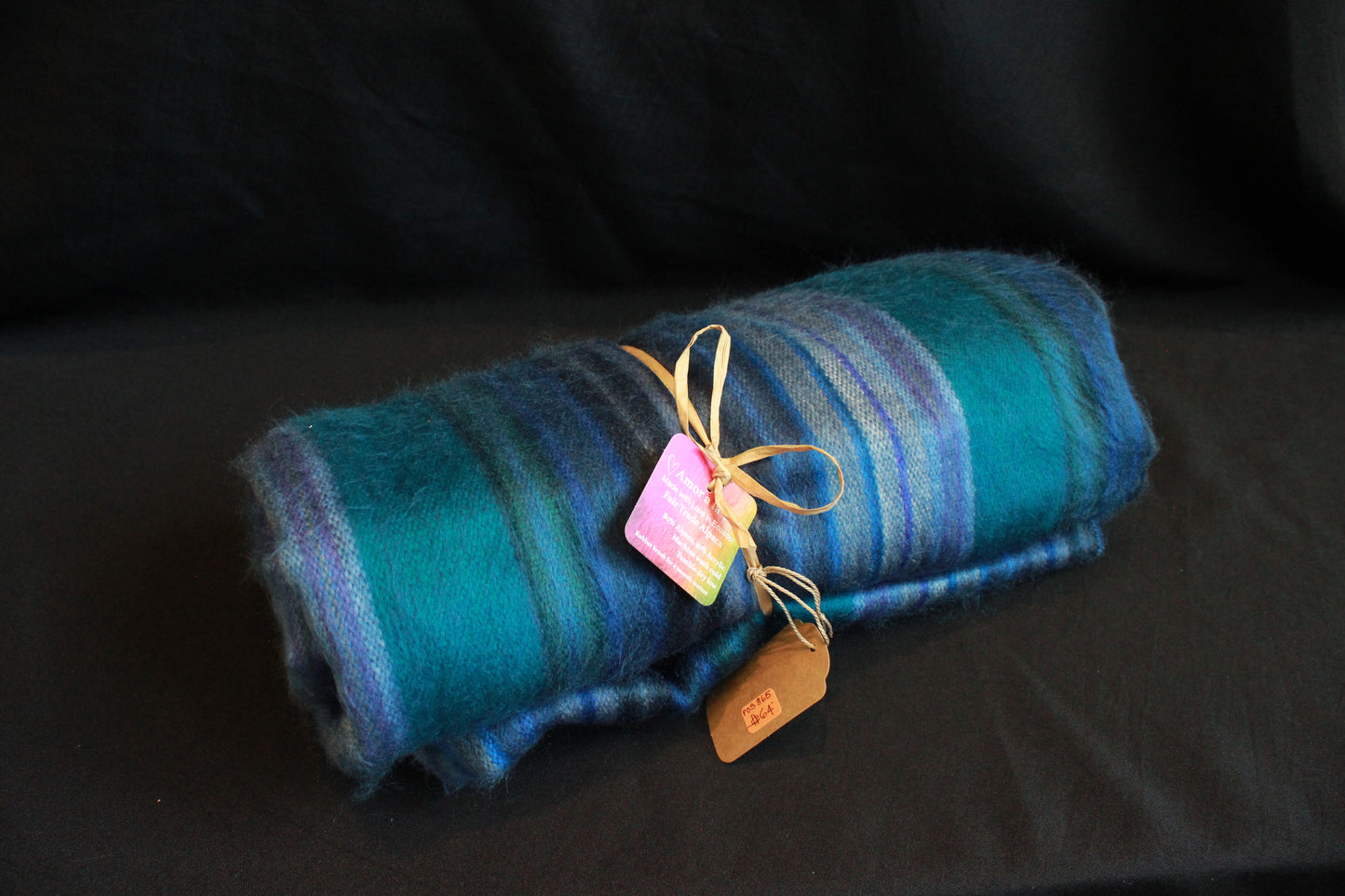 Alpaca Blanket - Turquoise & Blue