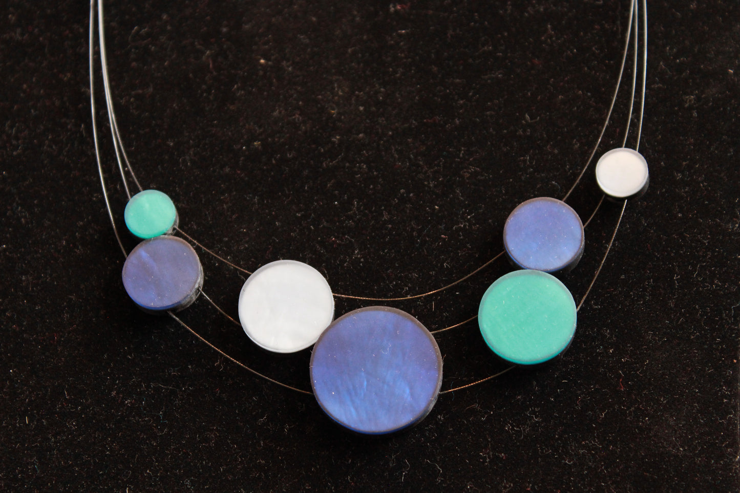 Necklace - Disc - AQUAMARINE