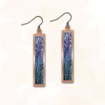 DC Earrings - COPPER  with Blue and Purple