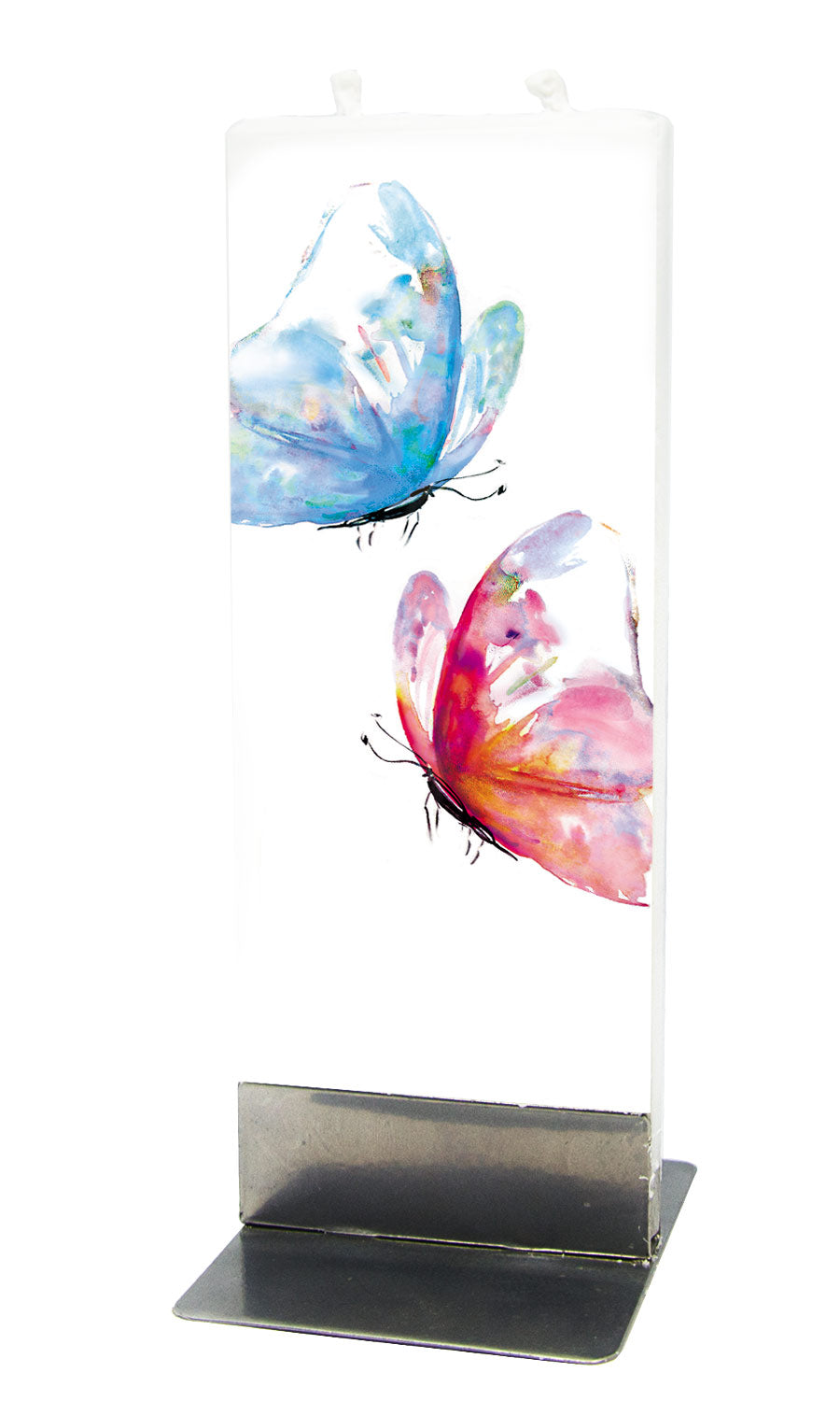 Two Butterflies Flat Candle
