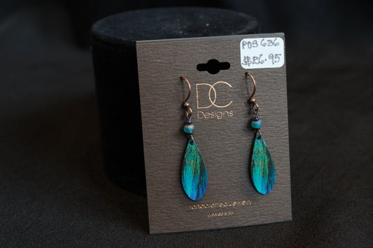 DC Earrings - DE - Blue with  BEADS