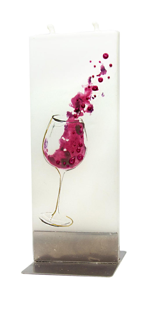 Glass of Wine Flat Candle