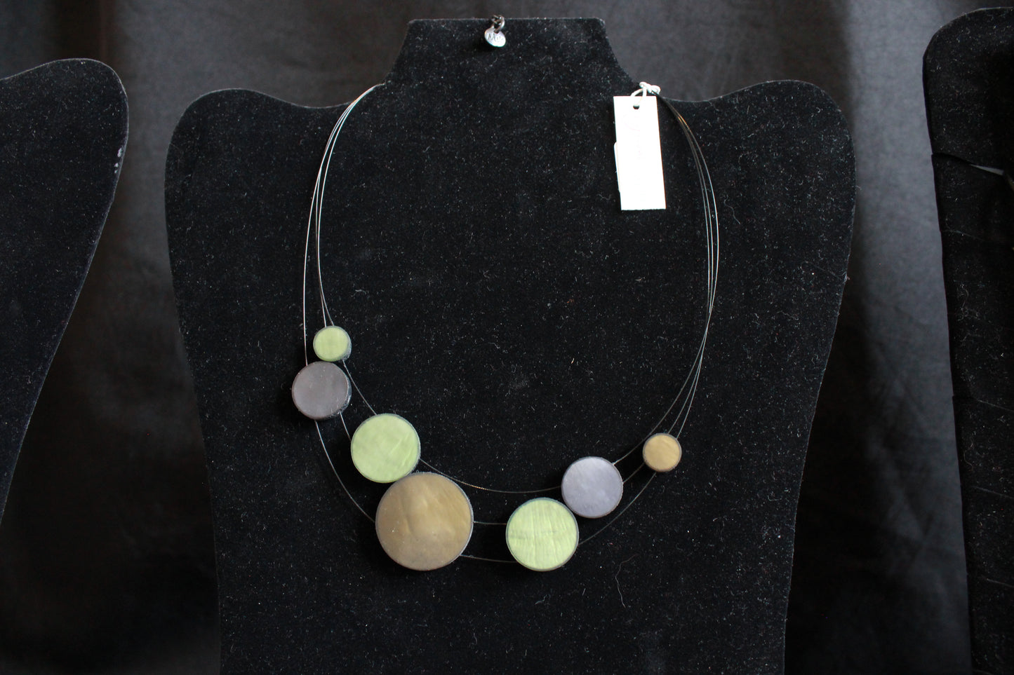 Necklace - Disc  - GREEN