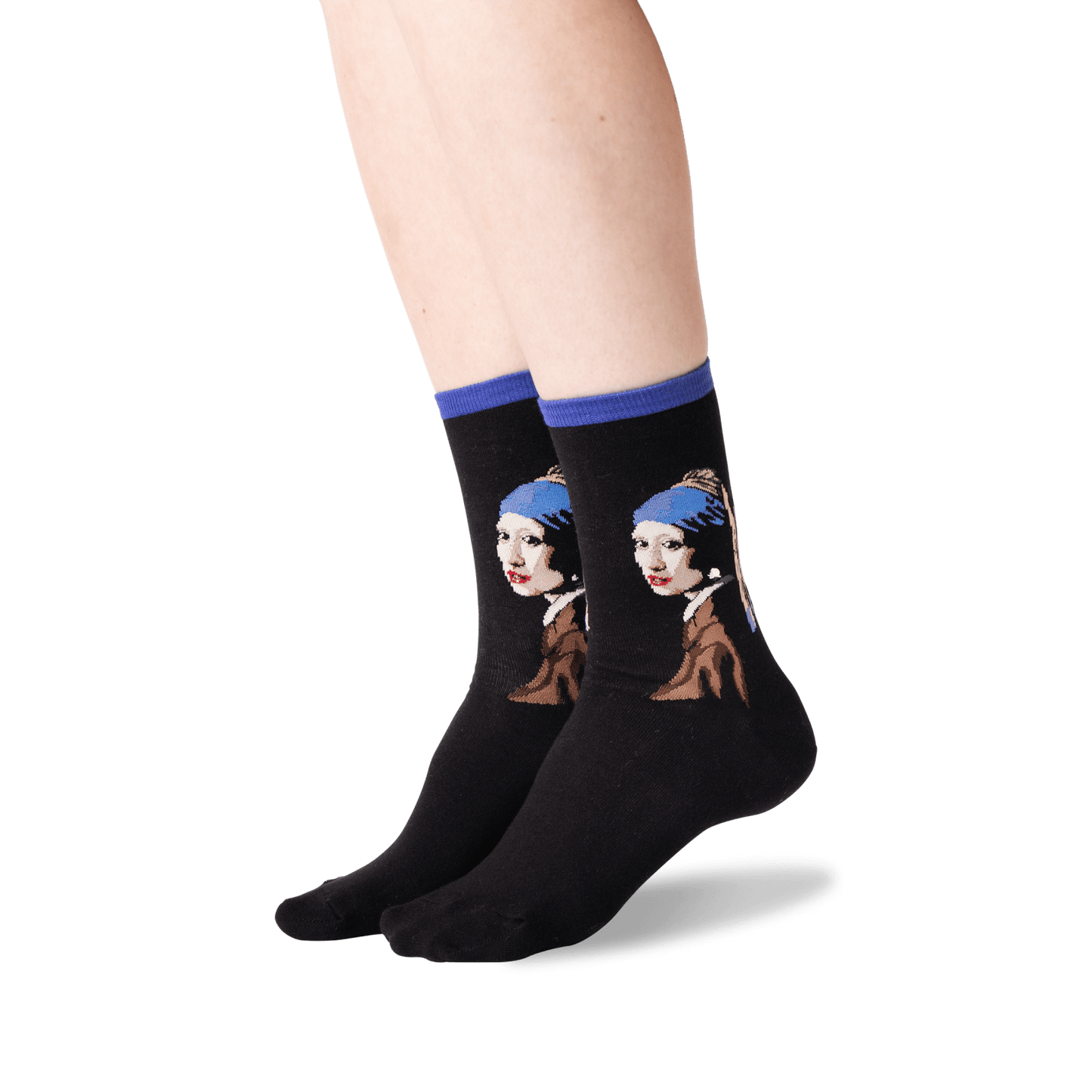 Socks: Women's - Girl with Pearl - Blue Top