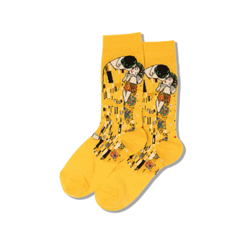 Socks: Women's - The Kiss - Yellow